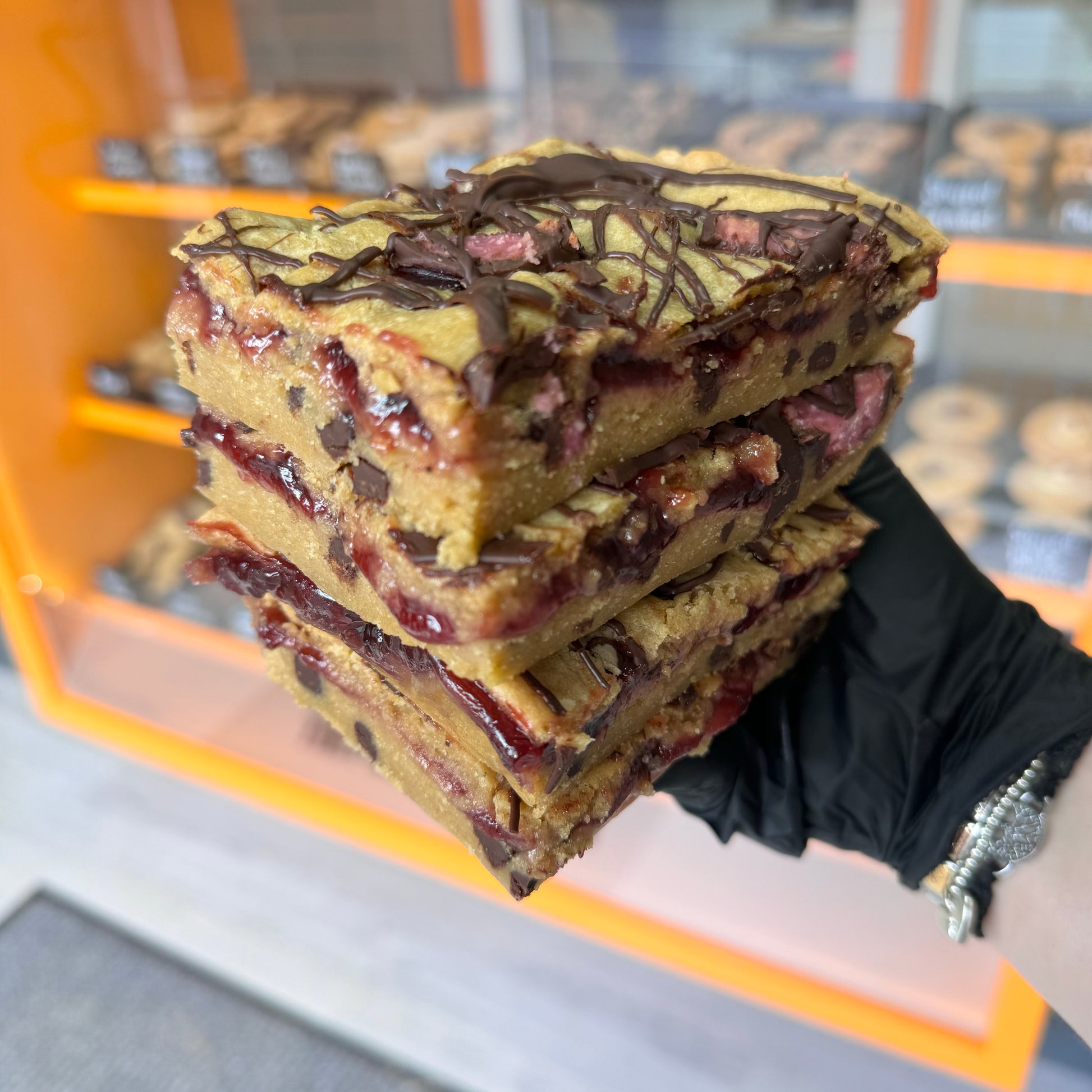 Raspberry Ruffle Cookie Bar image 0